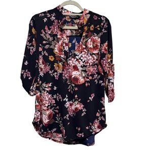 HEIMISH USA Black and Pink Blouse Top NWT
